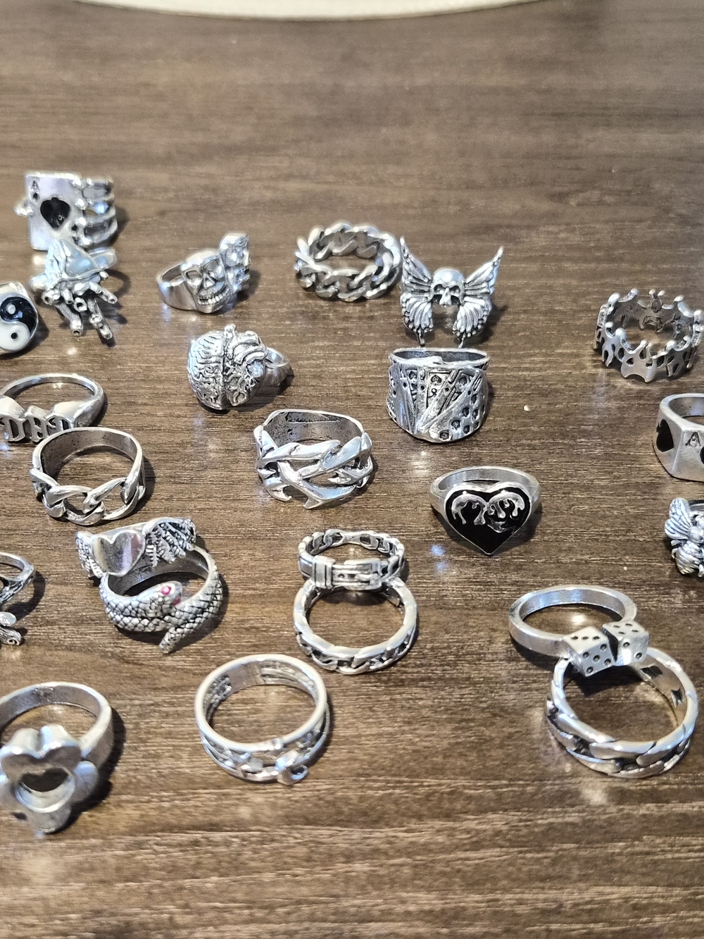Sterling Silver Tone Women's Mixed Ring Set in Silver